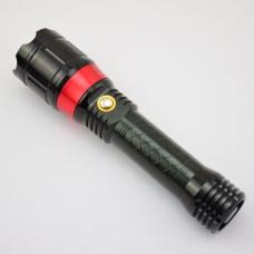 赤色光レーザーポインター付きledライト 10mwレーザー 充電式led懐中電灯 高輝度 レーザーポインター 2in1