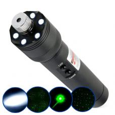 超激安 LED懐中電灯 200mW 緑色レーザーポインター2in1 ledライト付きレーザー