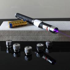 30mw出力青紫色レーザーポインター レーザー指示棒 ペン型 5in1満天の星空レーザーポインター